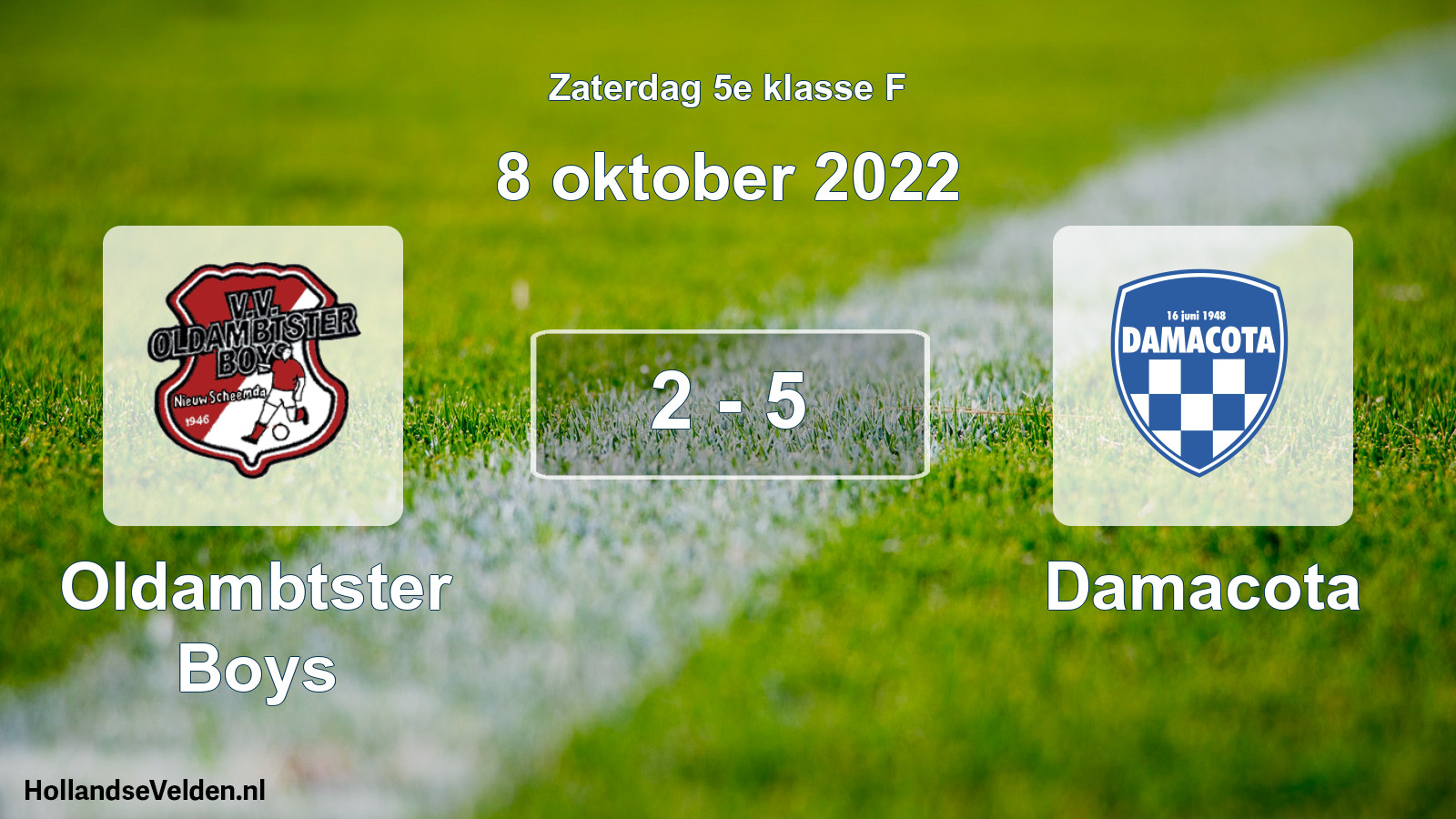Total number of matches played: Oldambtster Boys - Damacota 2 - 5 (8 October 2022)