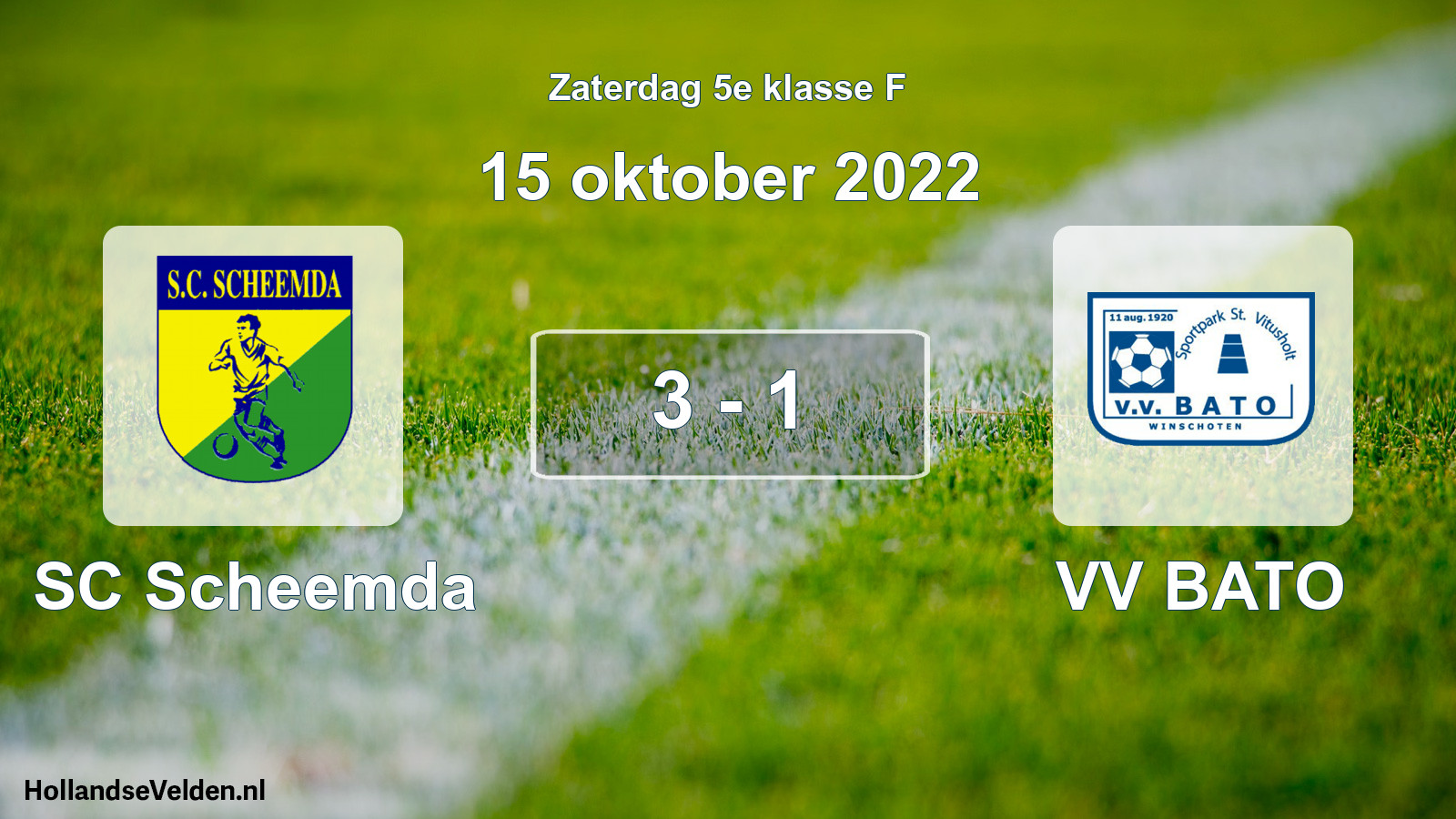 Total number of matches played: SC Scheemda - VV BATO 3 - 1 (15 October 2022)