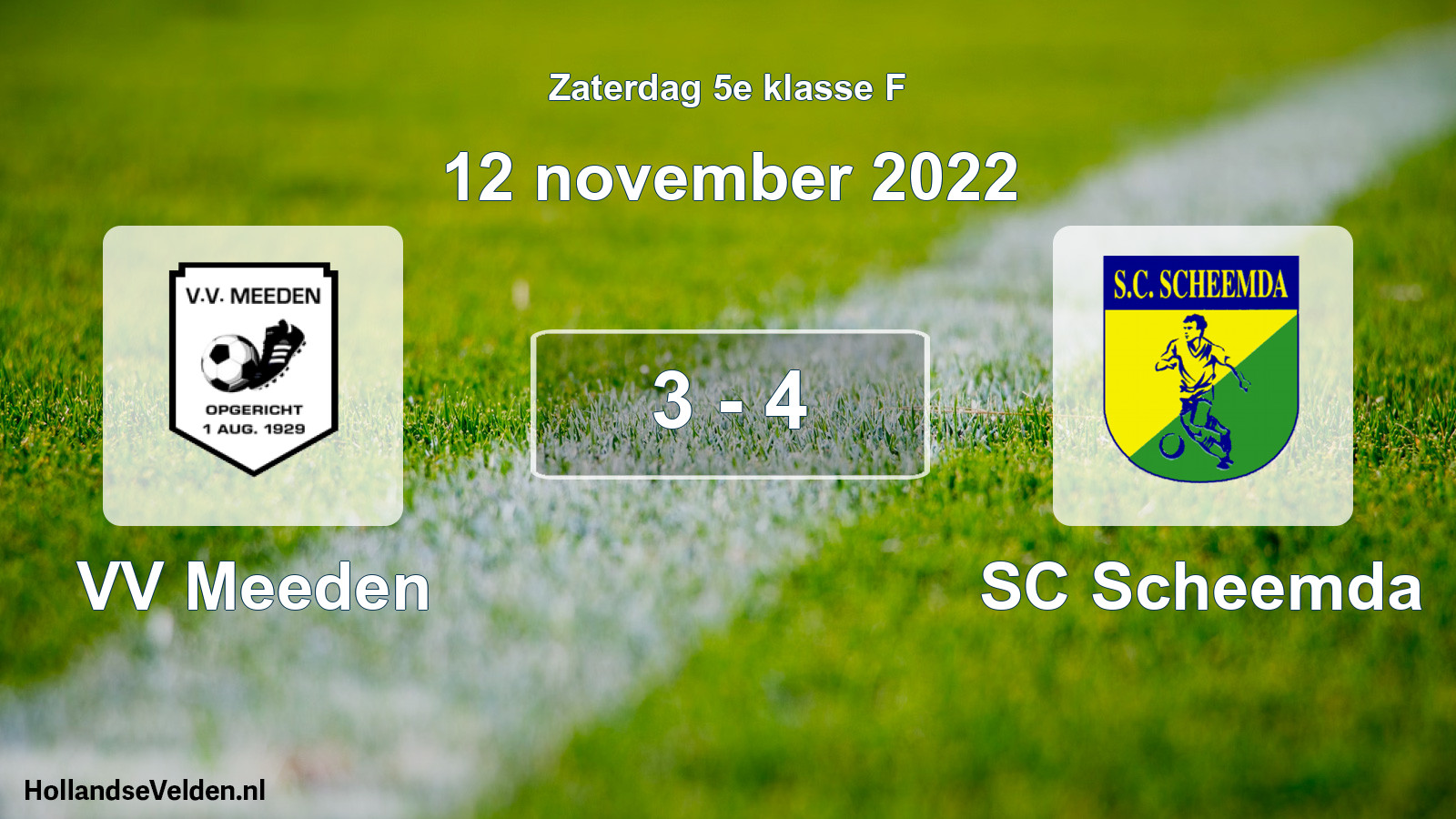 Total number of matches played: VV Meeden - SC Scheemda 3 - 4 (12 November 2022)
