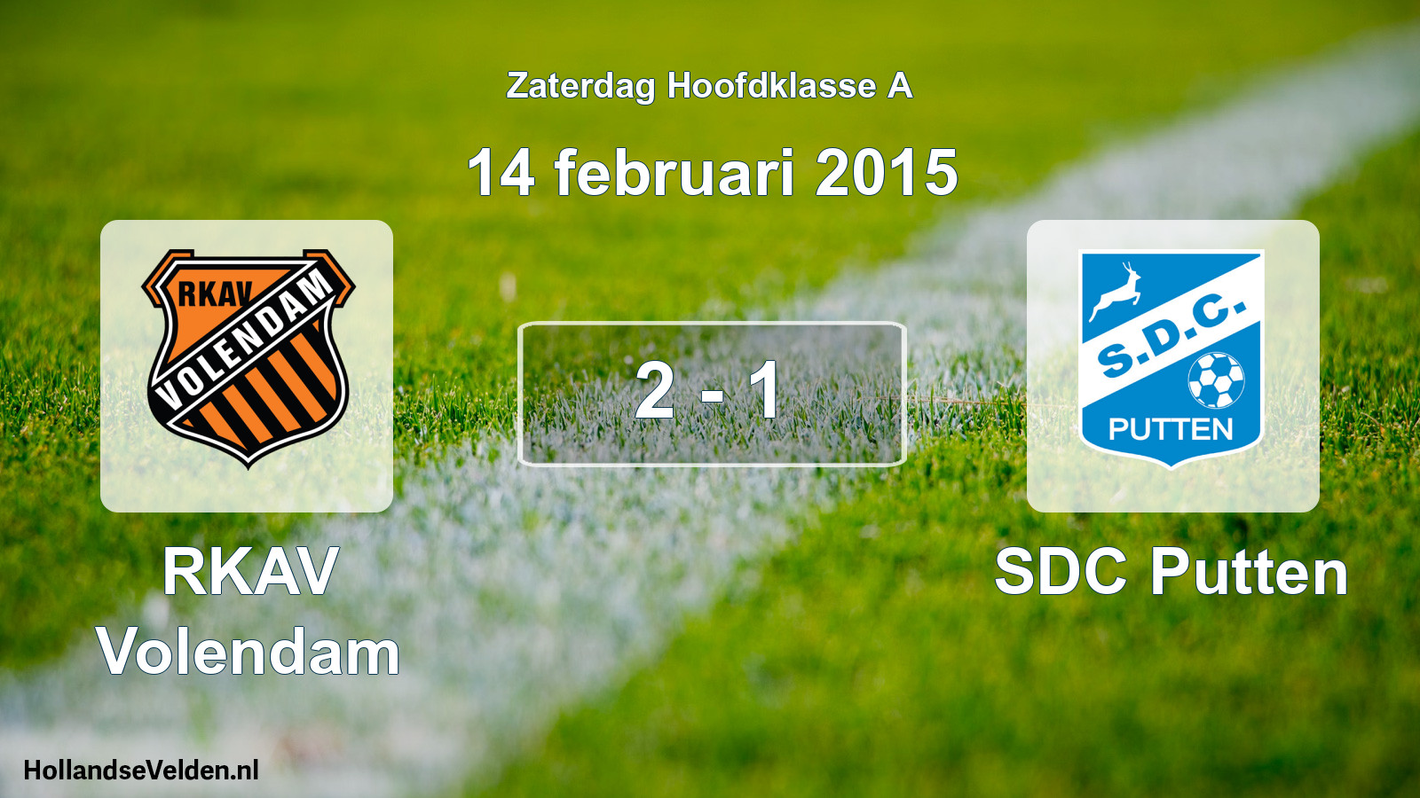 Total number of matches played: RKAV Volendam - SDC Putten 2 - 1 (14 February 2015)