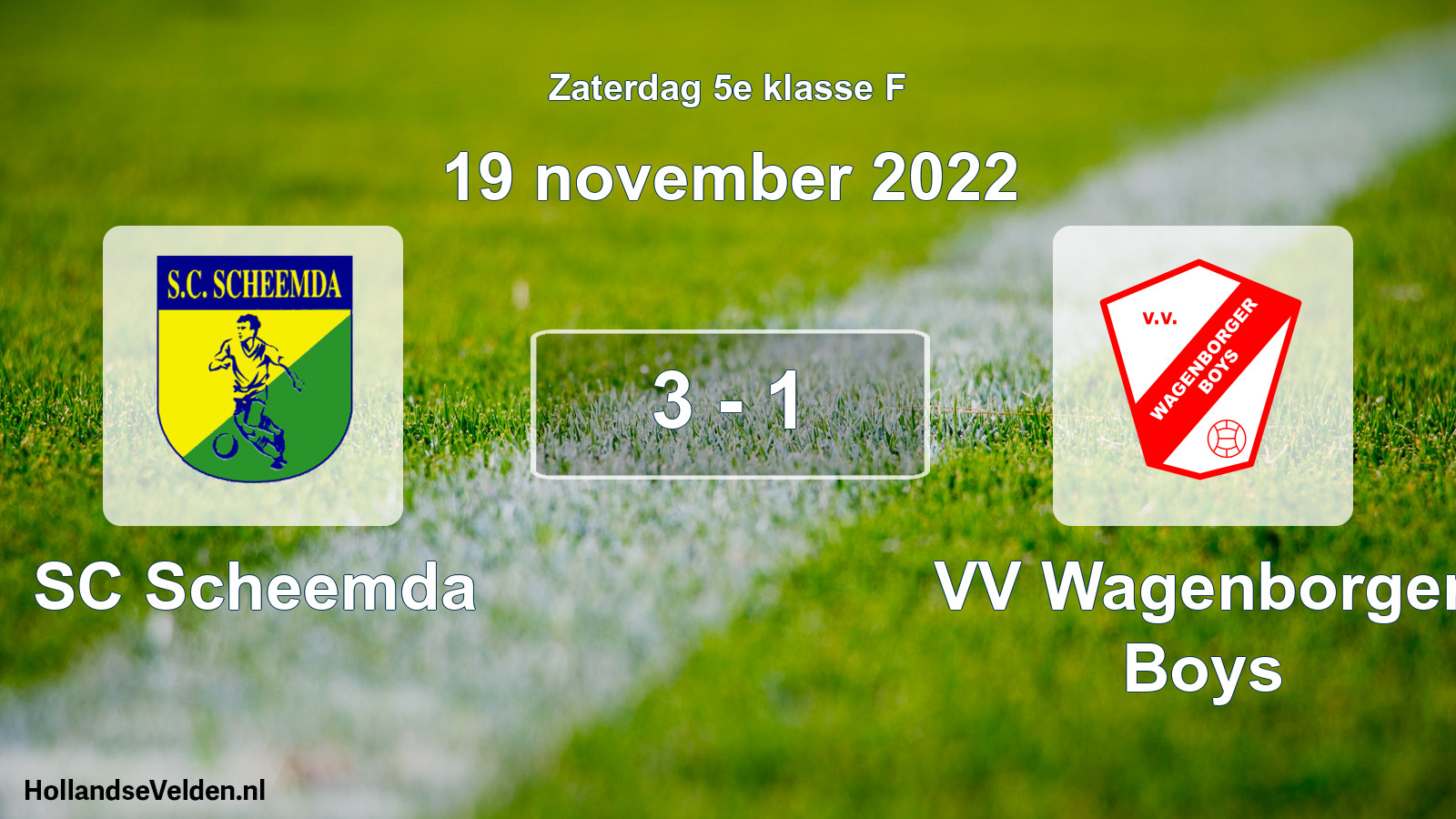 Total number of matches played: SC Scheemda - VV Wagenborger Boys 3 - 1 (19 November 2022)