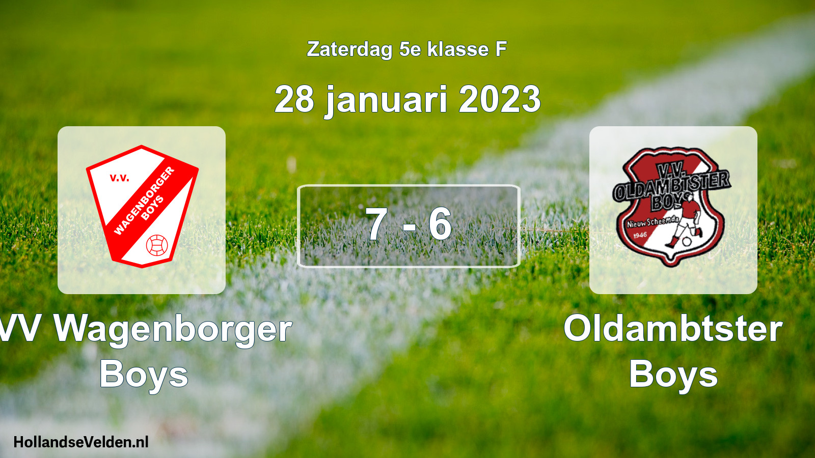Total number of matches played: VV Wagenborger Boys - Oldambtster Boys 7 - 6 (28 January 2023)
