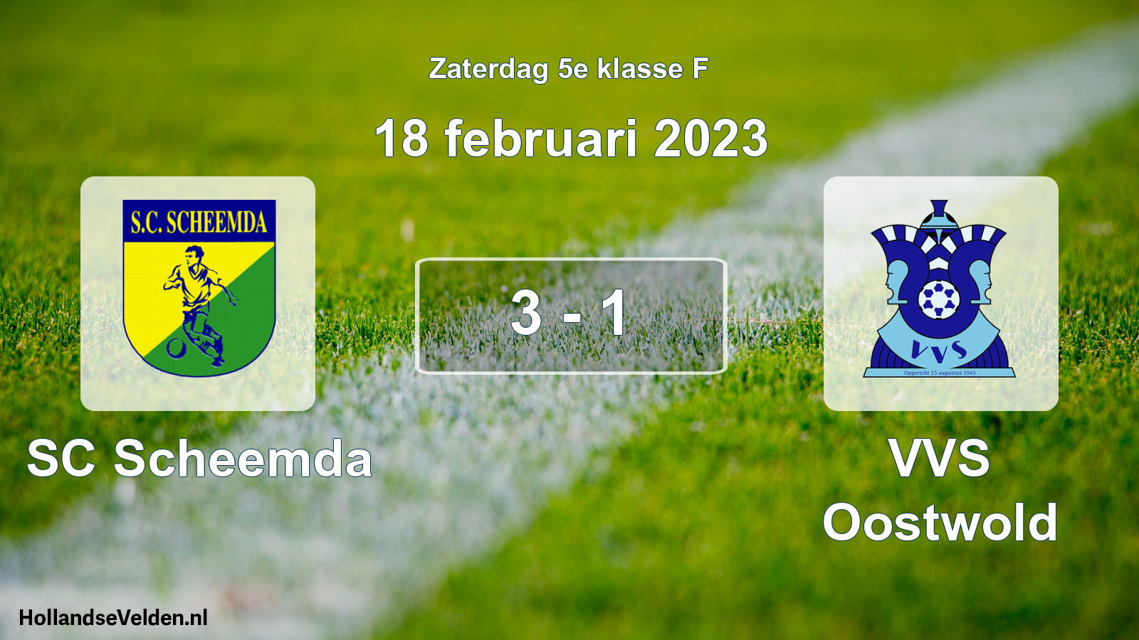 Total number of matches played: SC Scheemda - VVS Oostwold 3 - 1 (18 February 2023)