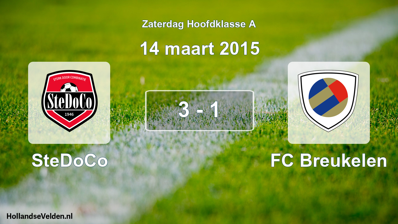 Total number of matches played: SteDoCo - FC Breukelen 3 - 1 (14 March 2015)