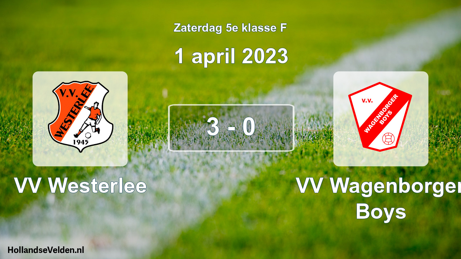 Total number of matches played: VV Westerlee - VV Wagenborger Boys 3 - 0 (1 April 2023)