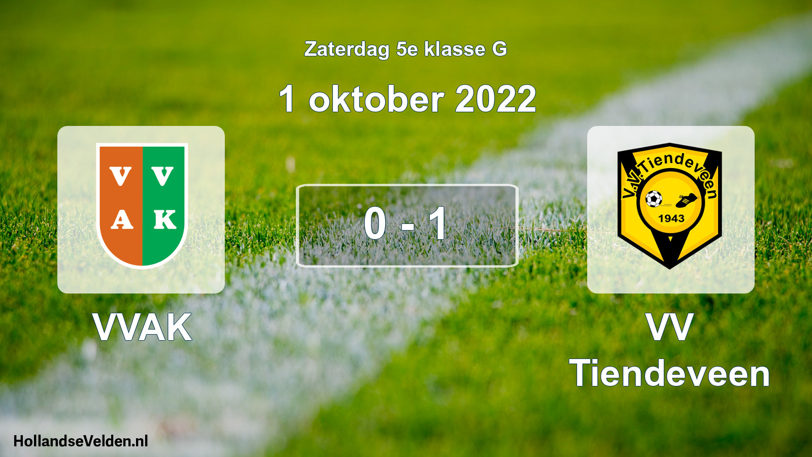Total number of matches played: VVAK - VV Tiendeveen 0 - 1 (1 October 2022)