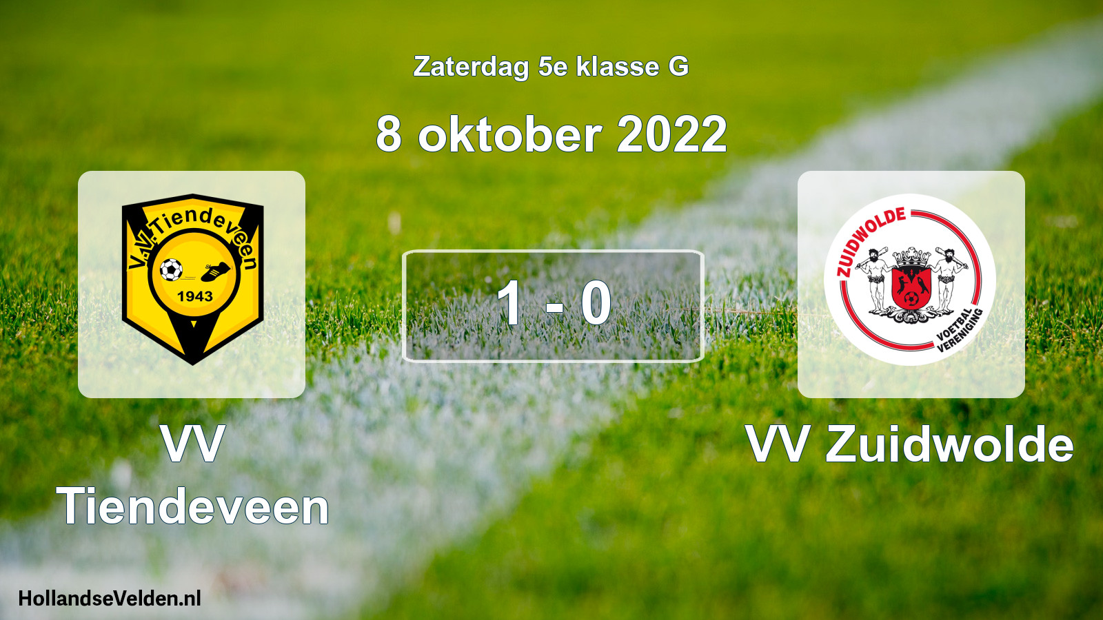 Total number of matches played: VV Tiendeveen - VV Zuidwolde 1 - 0 (8 October 2022)