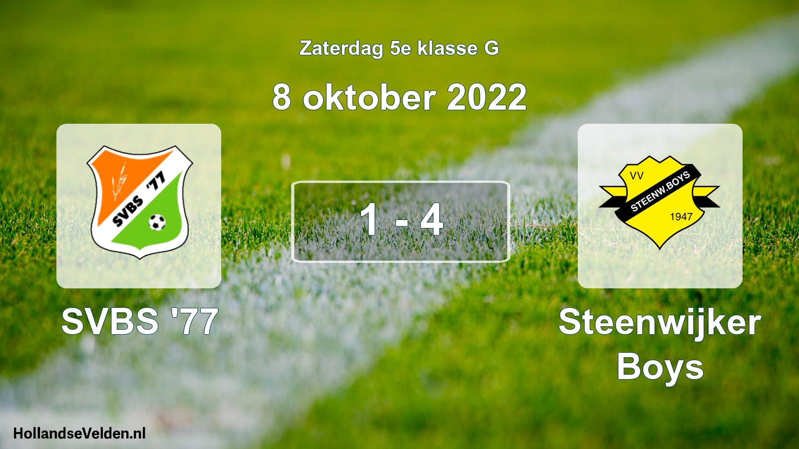 Total number of matches played: SVBS '77 - Steenwijker Boys 1 - 4 (8 October 2022)