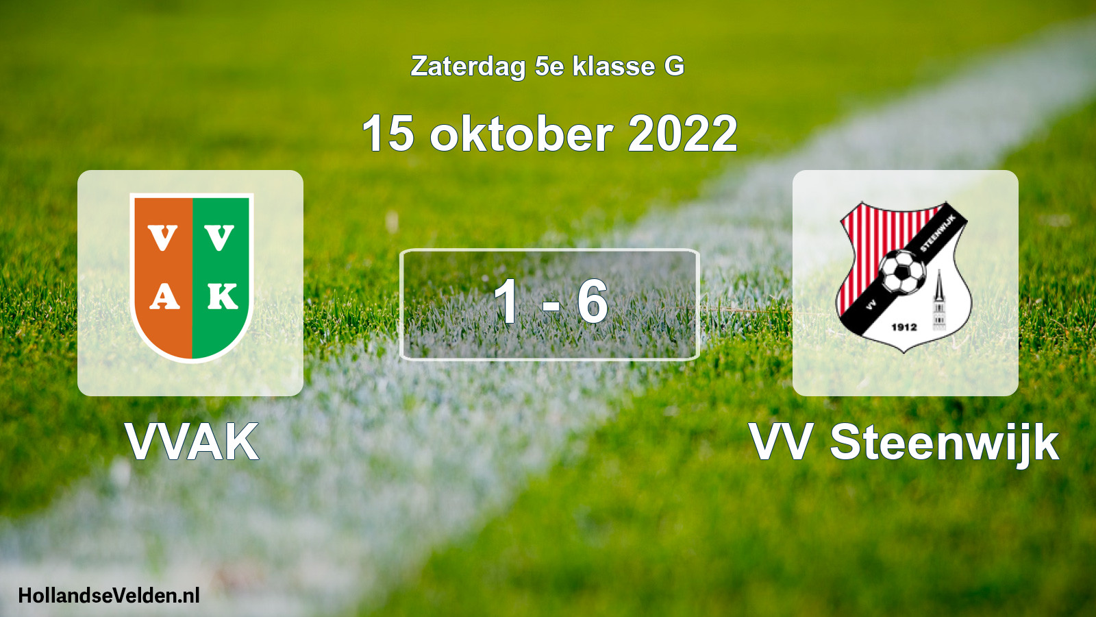 Total number of matches played: VVAK - VV Steenwijk 1 - 6 (15 October 2022)