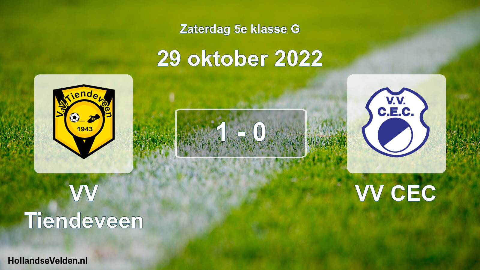 Total number of matches played: VV Tiendeveen - VV CEC 1 - 0 (29 October 2022)