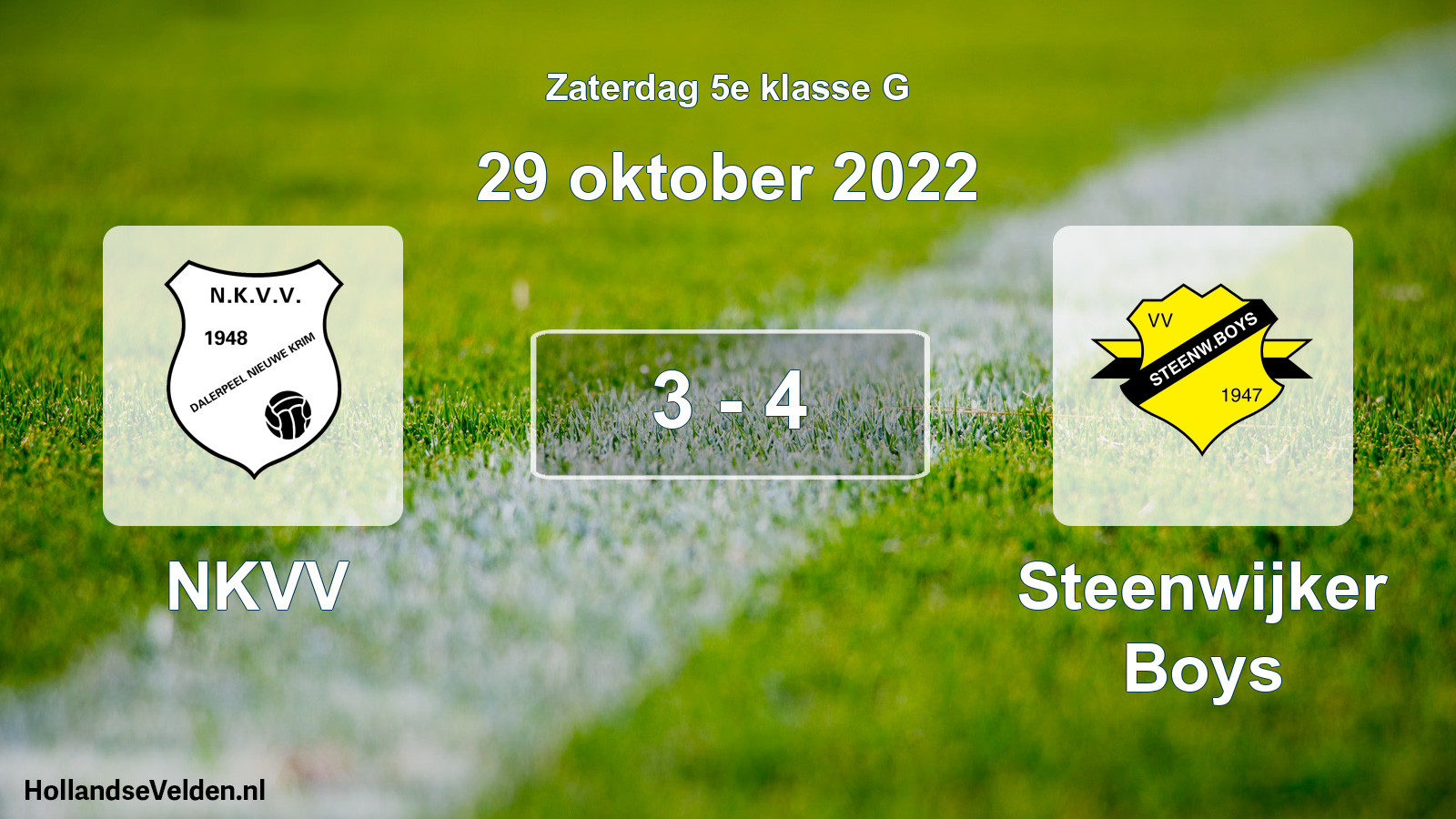 Total number of matches played: NKVV - Steenwijker Boys 3 - 4 (29 October 2022)