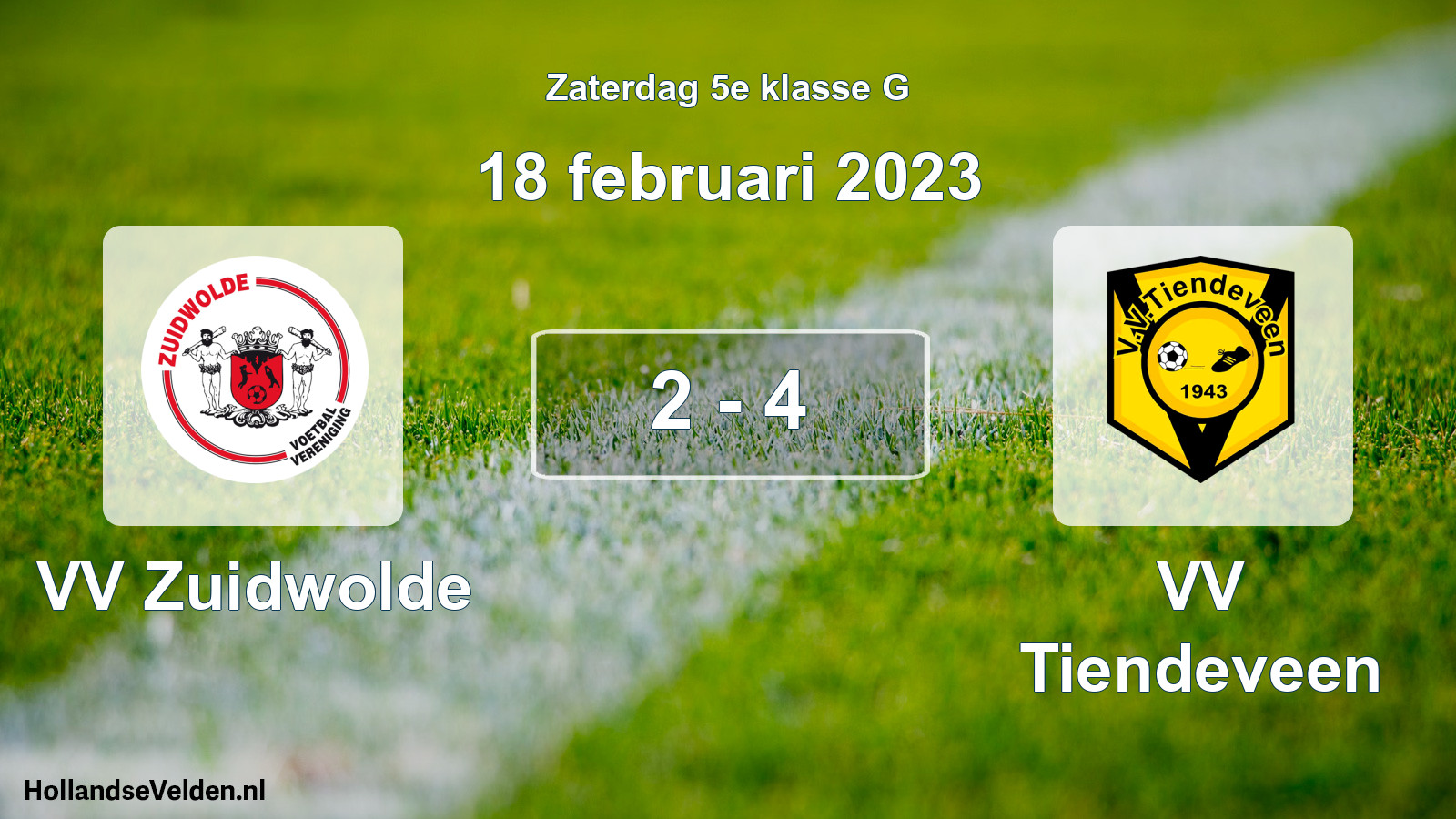 Total number of matches played: VV Zuidwolde - VV Tiendeveen 2 - 4 (18 February 2023)