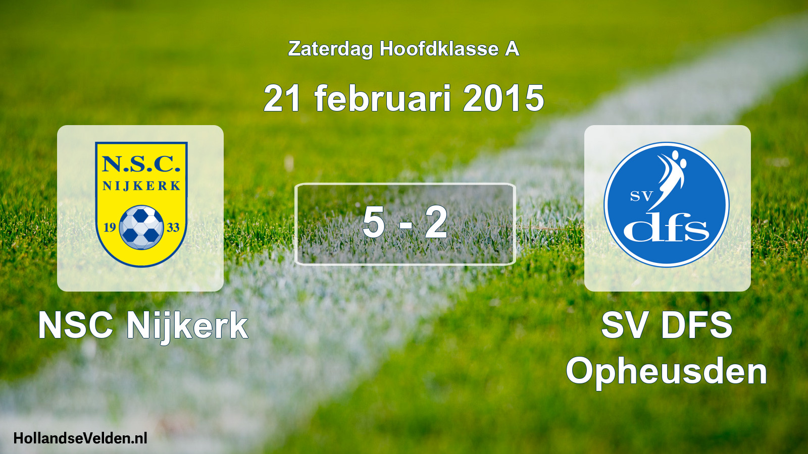Total number of matches played: NSC Nijkerk - SV DFS Opheusden 5 - 2 (21 February 2015)