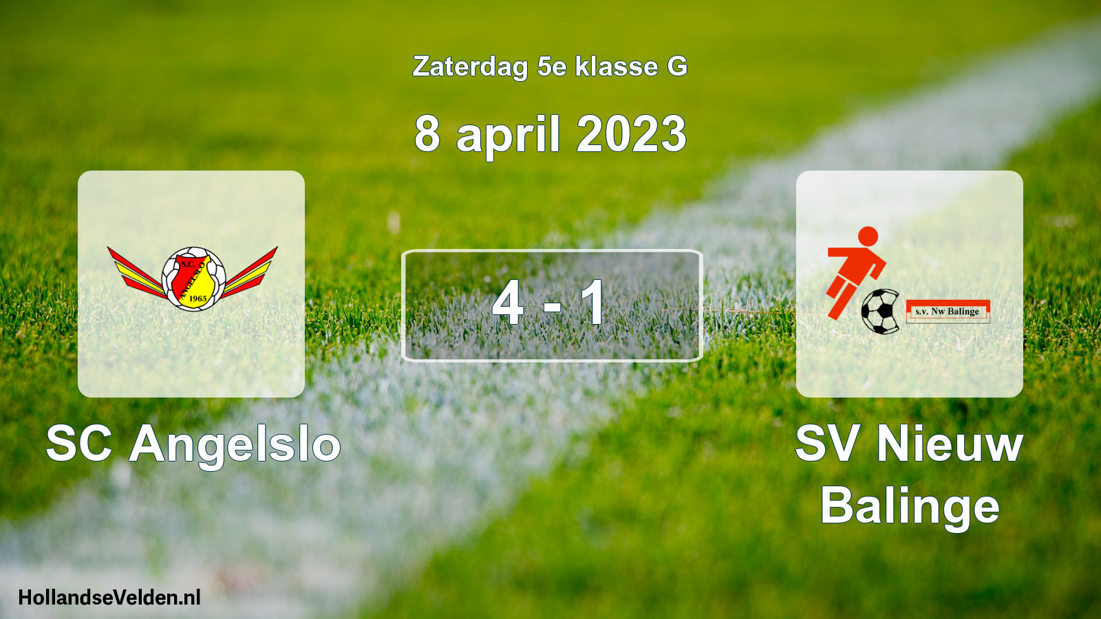 Total number of matches played: SC Angelslo - SV Nieuw Balinge 4 - 1 (8 April 2023)