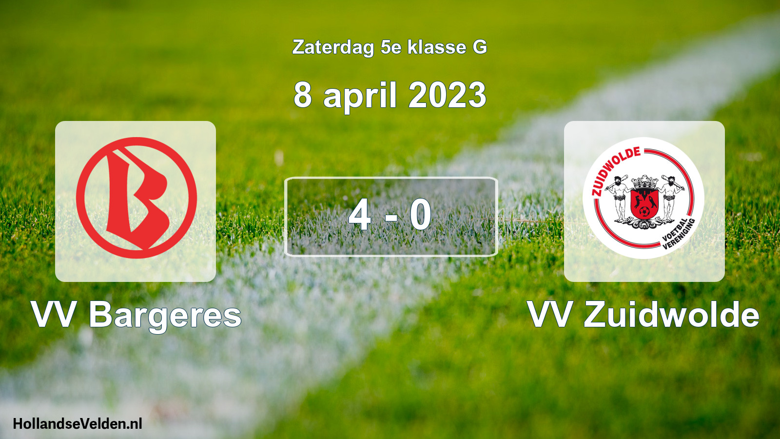 Total number of matches played: VV Bargeres - VV Zuidwolde 4 - 0 (8 April 2023)
