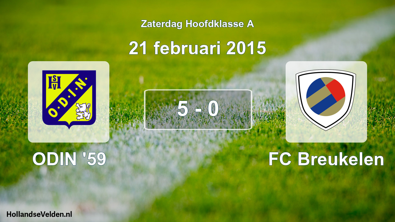 Gespeelde wedstrijd: ODIN '59 - FC Breukelen 5 - 0 (21 februari 2015)