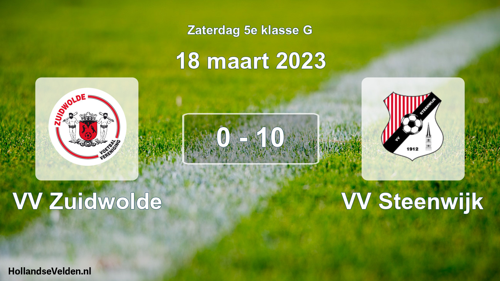 Total number of matches played: VV Zuidwolde - VV Steenwijk 0 - 10 (18 March 2023)