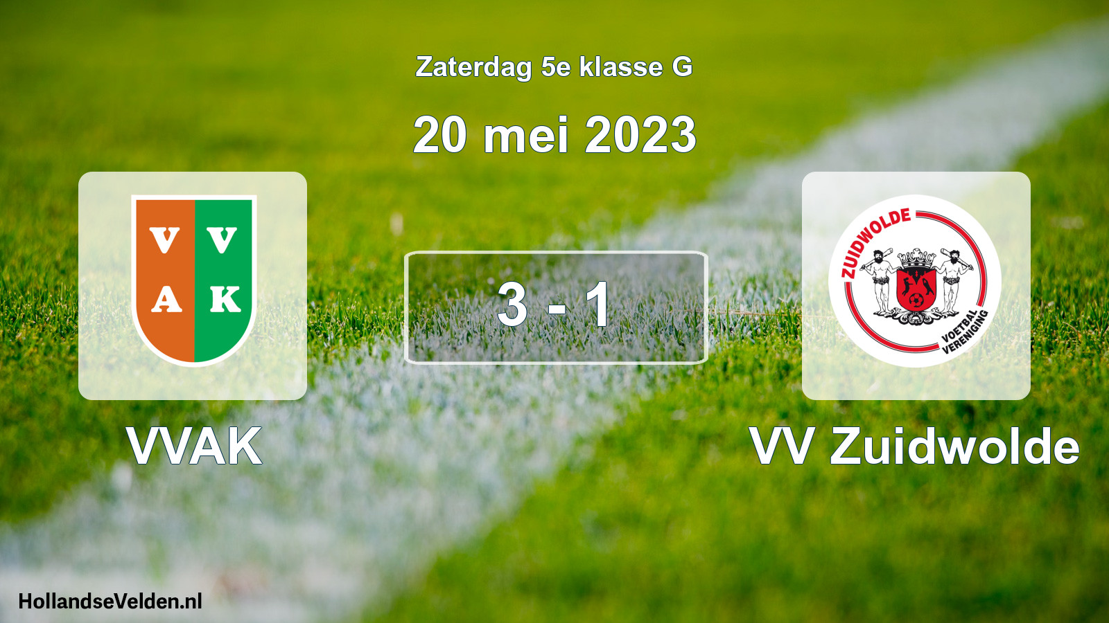 Total number of matches played: VVAK - VV Zuidwolde 3 - 1 (20 May 2023)