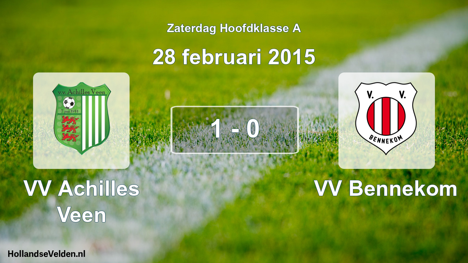 Total number of matches played: VV Achilles Veen - VV Bennekom 1 - 0 (28 February 2015)