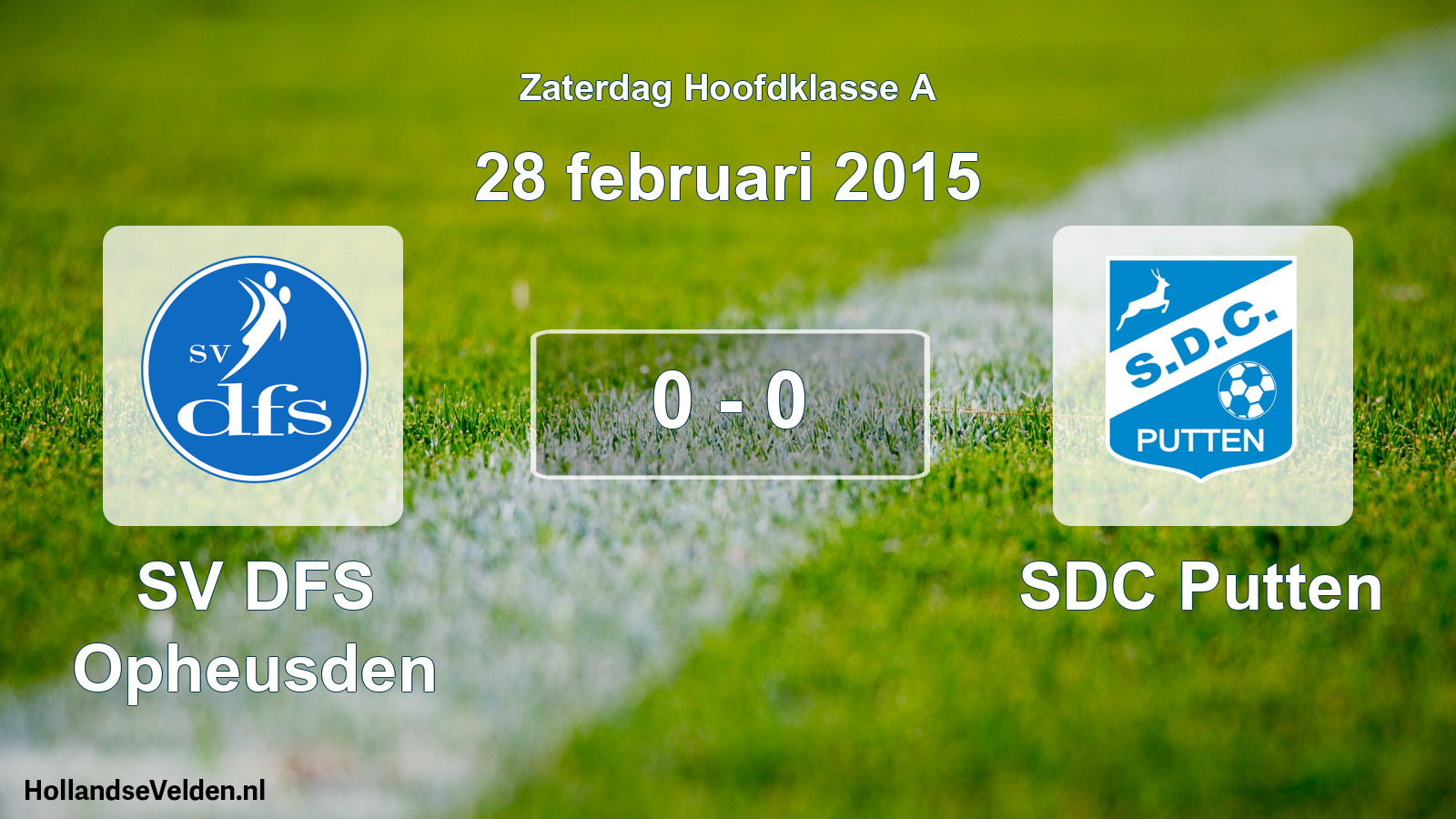 Total number of matches played: SV DFS Opheusden - SDC Putten 0 - 0 (28 February 2015)