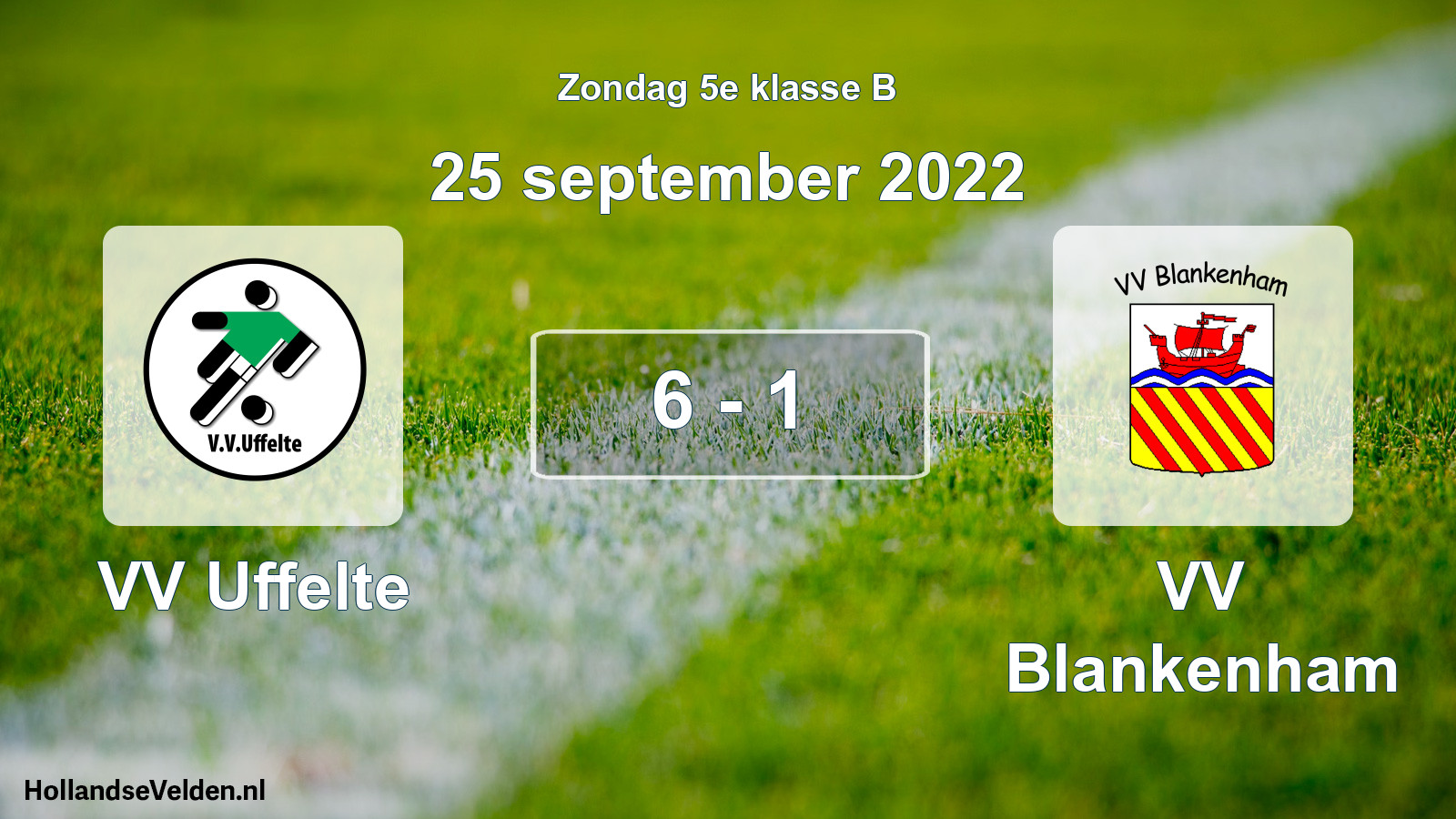 Total number of matches played: VV Uffelte - VV Blankenham 6 - 1 (25 September 2022)