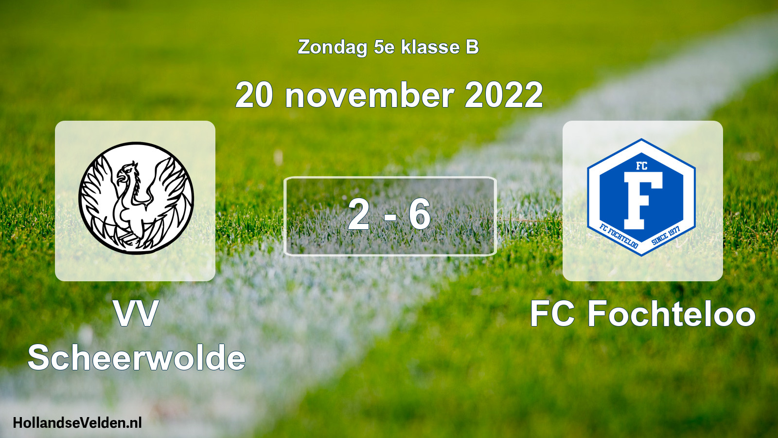 Total number of matches played: VV Scheerwolde - FC Fochteloo 2 - 6 (20 November 2022)