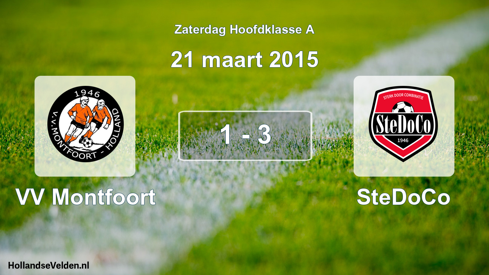 Total number of matches played: VV Montfoort - SteDoCo 1 - 3 (21 March 2015)