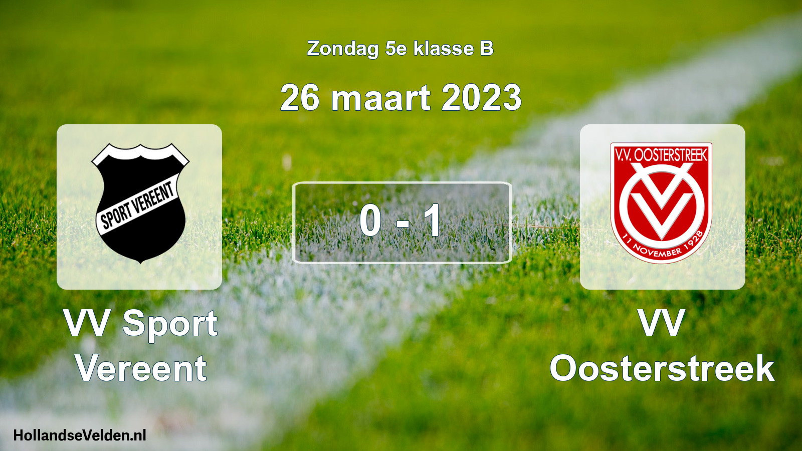 Total number of matches played: VV Sport Vereent - VV Oosterstreek 0 - 1 (26 March 2023)