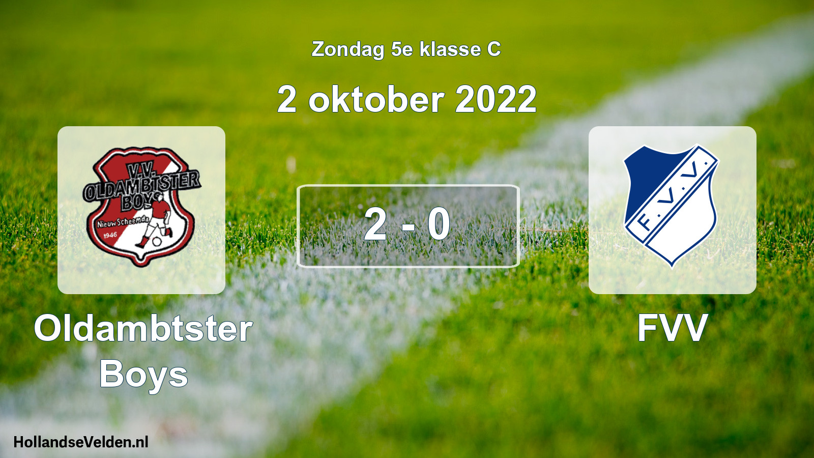 Total number of matches played: Oldambtster Boys - FVV 2 - 0 (2 October 2022)