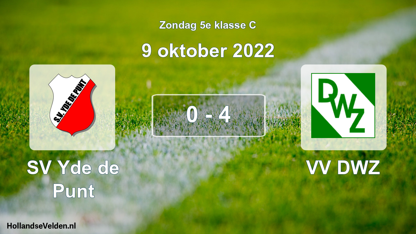 Total number of matches played: SV Yde de Punt - VV DWZ 0 - 4 (9 October 2022)