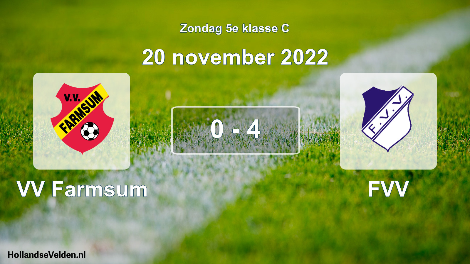 Total number of matches played: VV Farmsum - FVV 0 - 4 (20 November 2022)