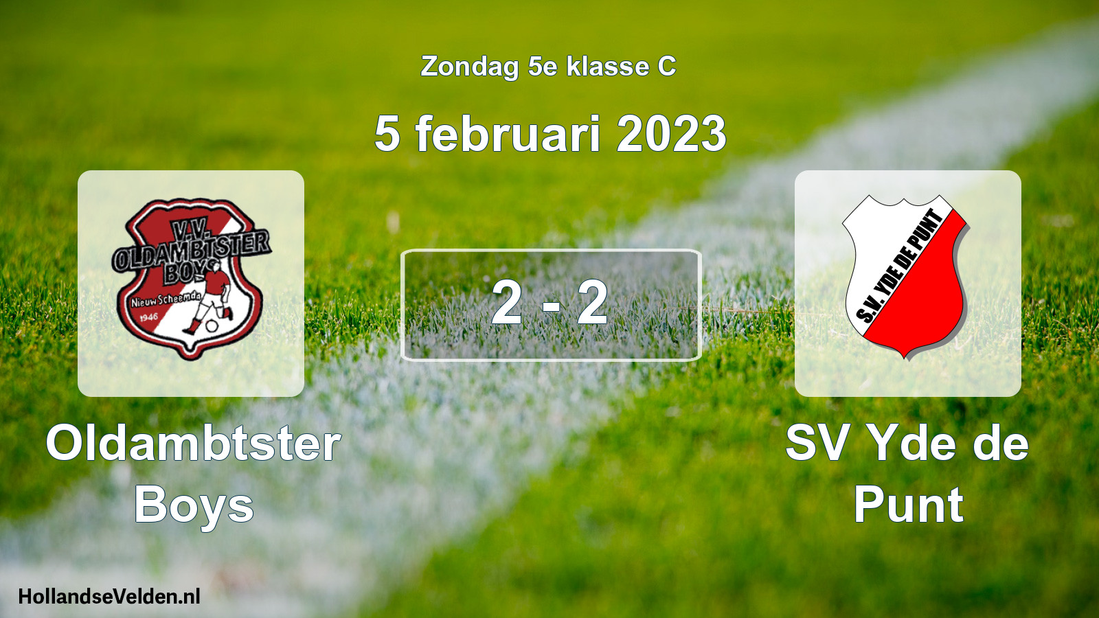 Total number of matches played: Oldambtster Boys - SV Yde de Punt 2 - 2 (5 February 2023)