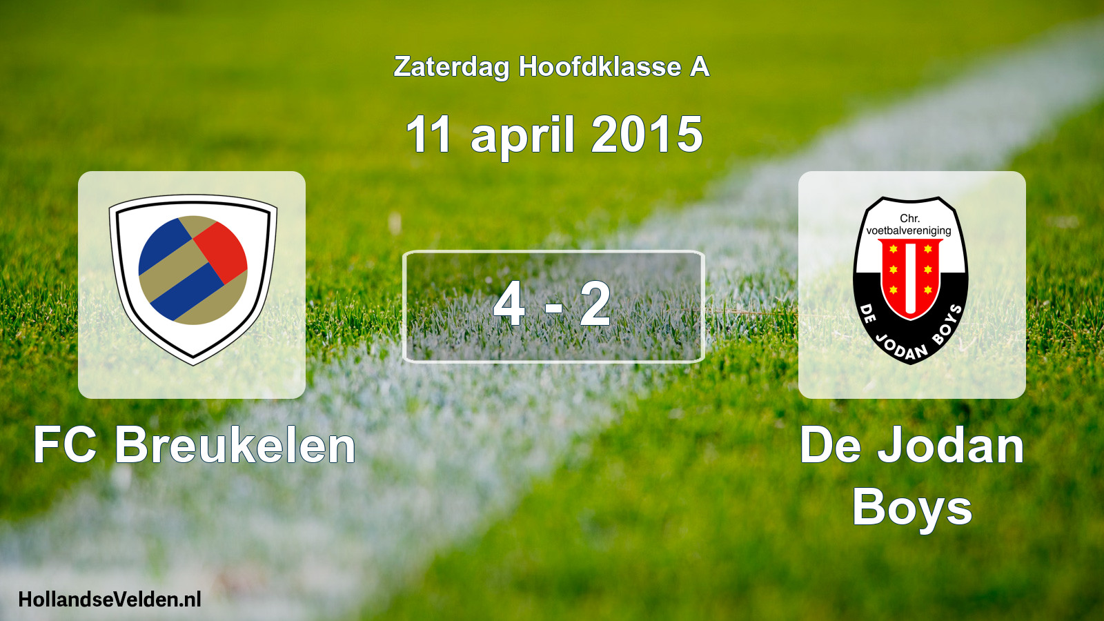 Total number of matches played: FC Breukelen - De Jodan Boys 4 - 2 (11 April 2015)