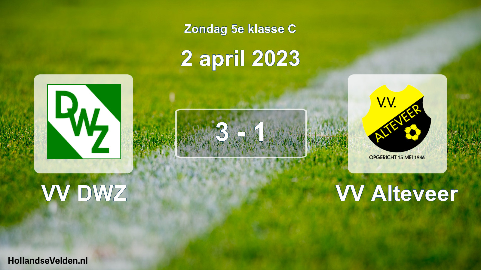 Total number of matches played: VV DWZ - VV Alteveer 3 - 1 (2 April 2023)
