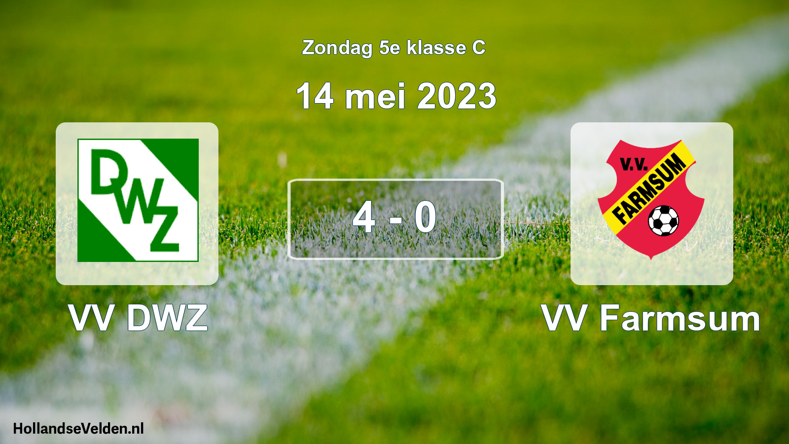 Total number of matches played: VV DWZ - VV Farmsum 4 - 0 (14 May 2023)