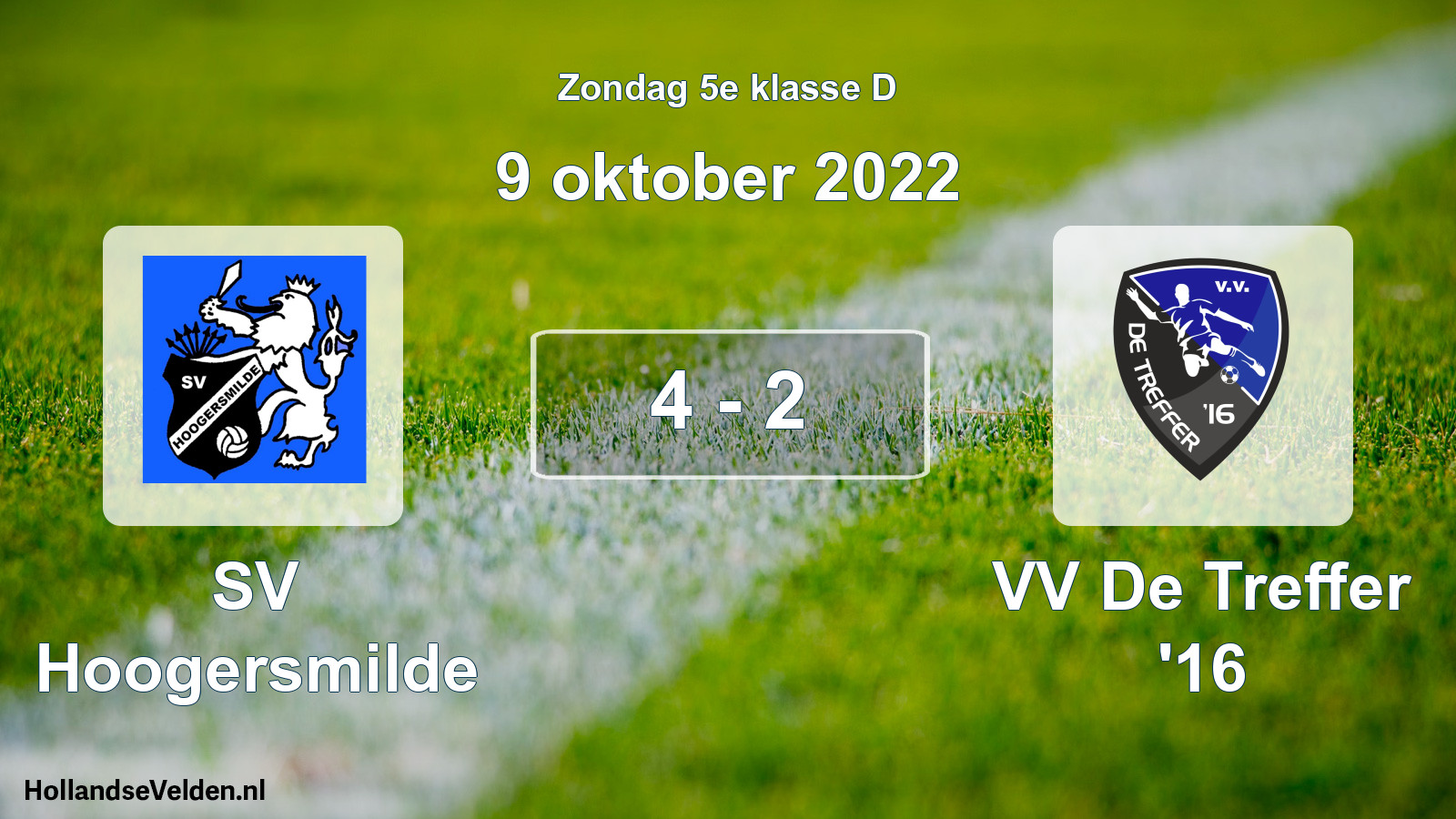 Total number of matches played: SV Hoogersmilde - VV De Treffer '16 4 - 2 (9 October 2022)