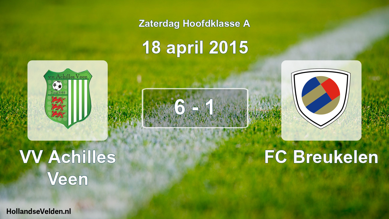 Total number of matches played: VV Achilles Veen - FC Breukelen 6 - 1 (18 April 2015)