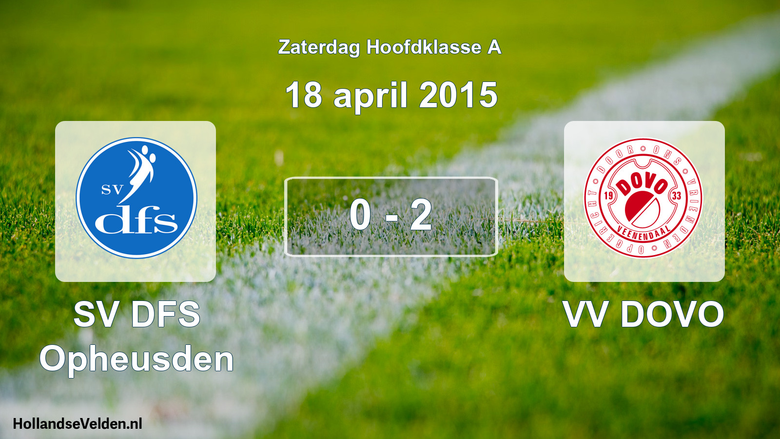 Total number of matches played: SV DFS Opheusden - VV DOVO 0 - 2 (18 April 2015)