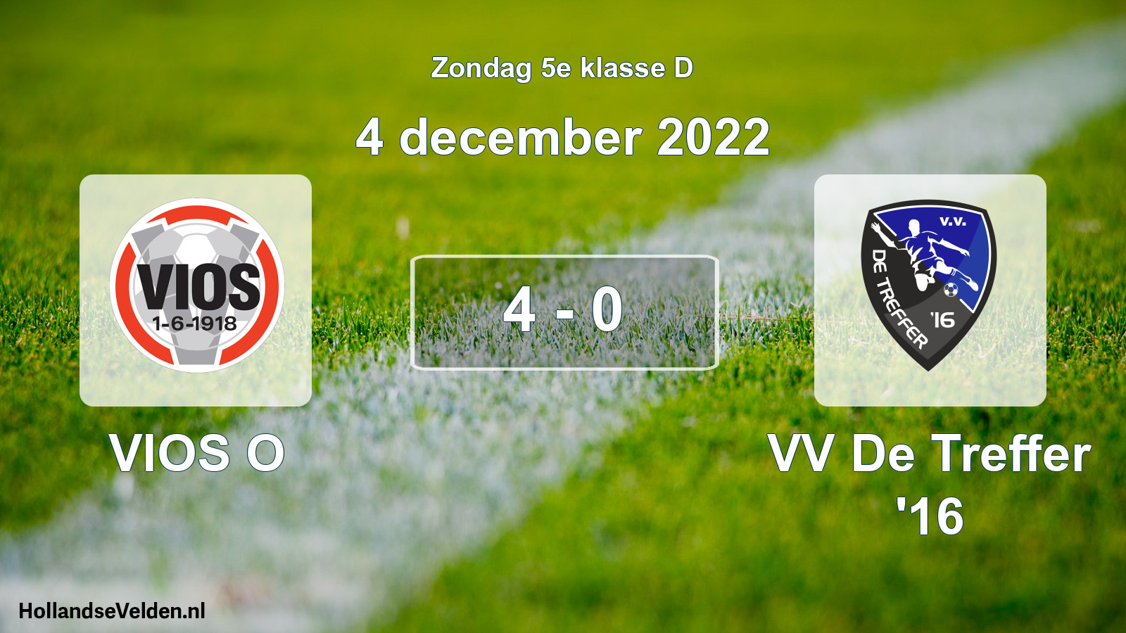 Total number of matches played: VIOS O - VV De Treffer '16 4 - 0 (4 December 2022)
