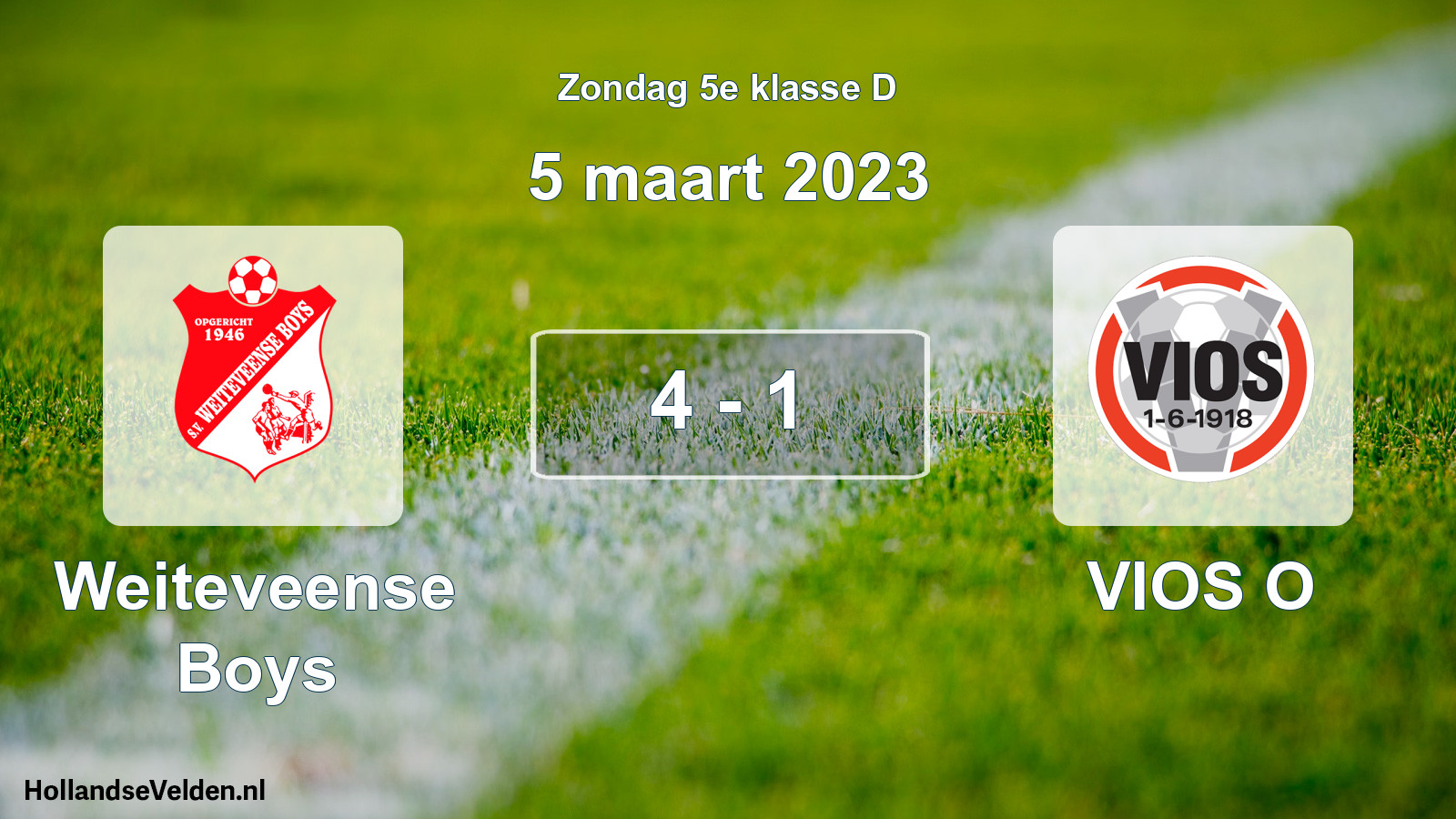 Total number of matches played: Weiteveense Boys - VIOS O 4 - 1 (5 March 2023)