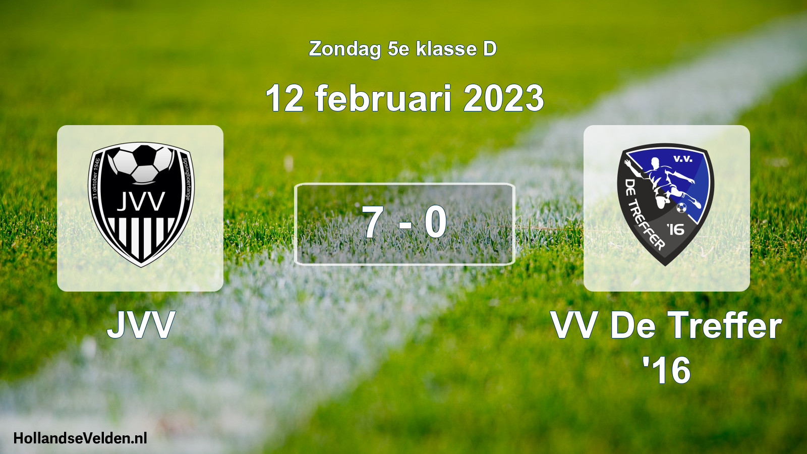 Total number of matches played: JVV - VV De Treffer '16 7 - 0 (12 February 2023)