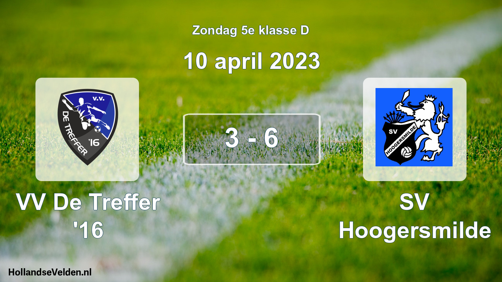 Total number of matches played: VV De Treffer '16 - SV Hoogersmilde 3 - 6 (10 April 2023)