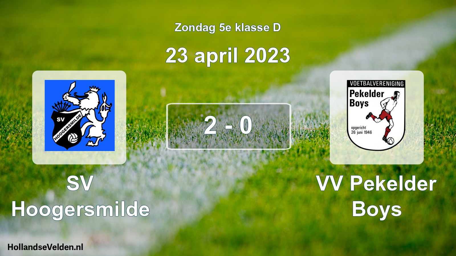 Total number of matches played: SV Hoogersmilde - VV Pekelder Boys 2 - 0 (23 April 2023)