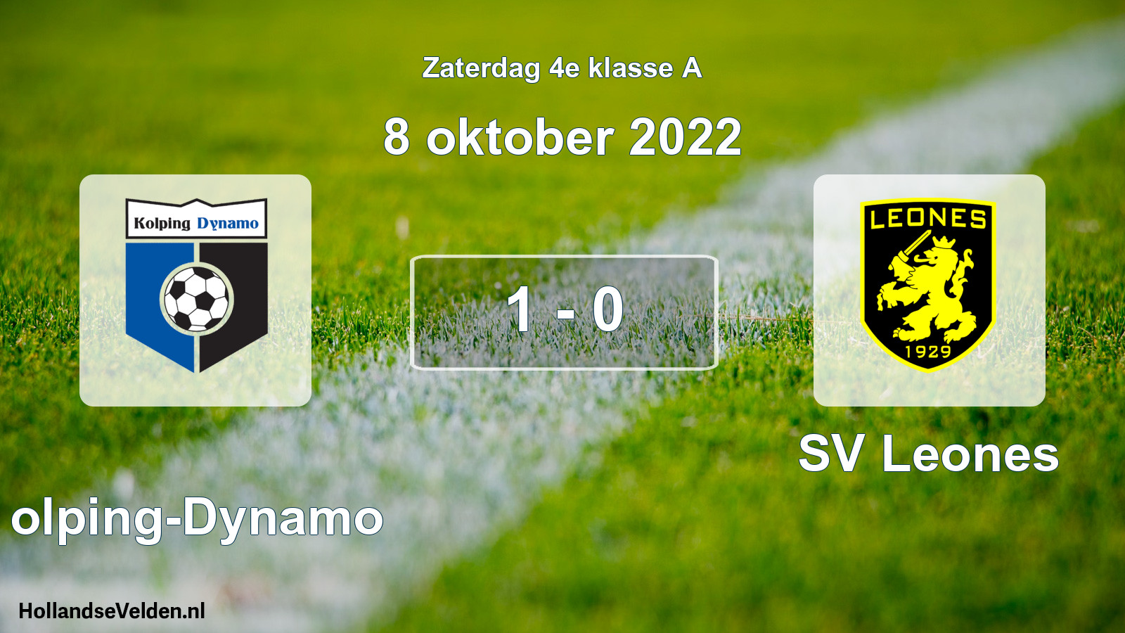 Total number of matches played: Kolping-Dynamo - SV Leones 1 - 0 (8 October 2022)