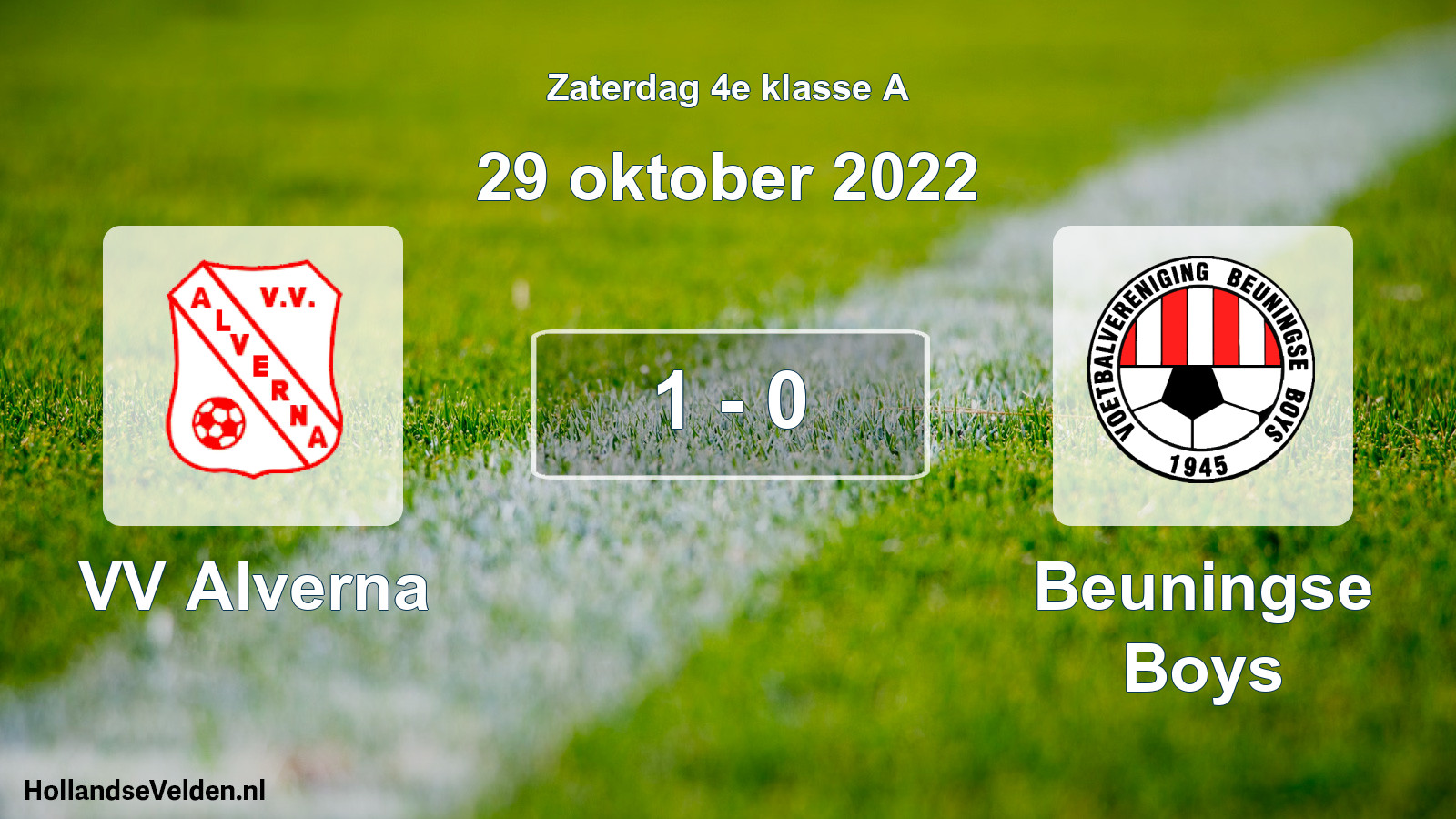 Total number of matches played: VV Alverna - Beuningse Boys 1 - 0 (29 October 2022)
