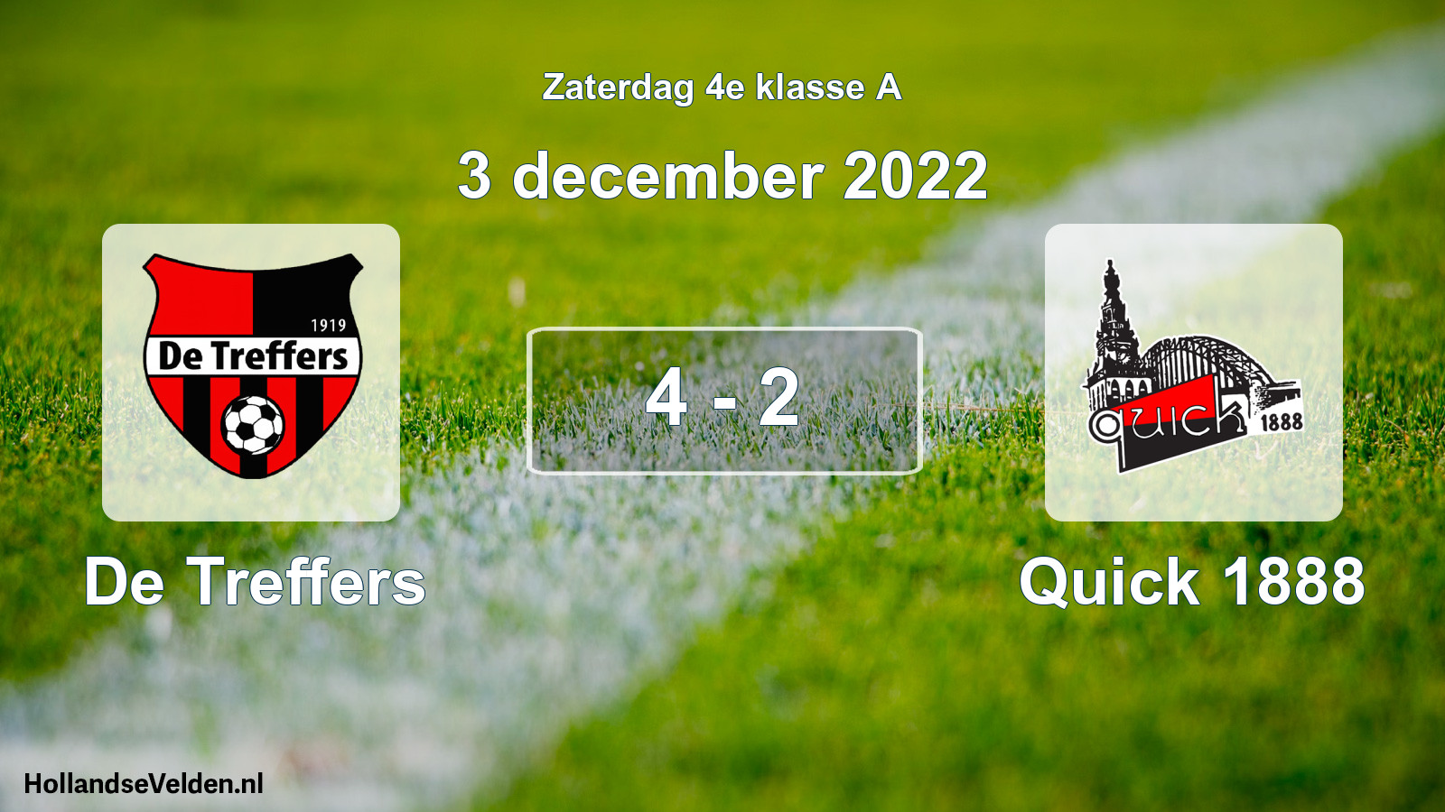 Total number of matches played: De Treffers - Quick 1888 4 - 2 (3 December 2022)