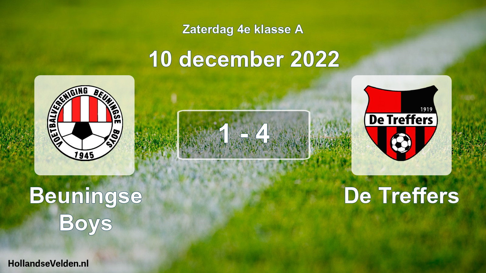 Total number of matches played: Beuningse Boys - De Treffers 1 - 4 (10 December 2022)