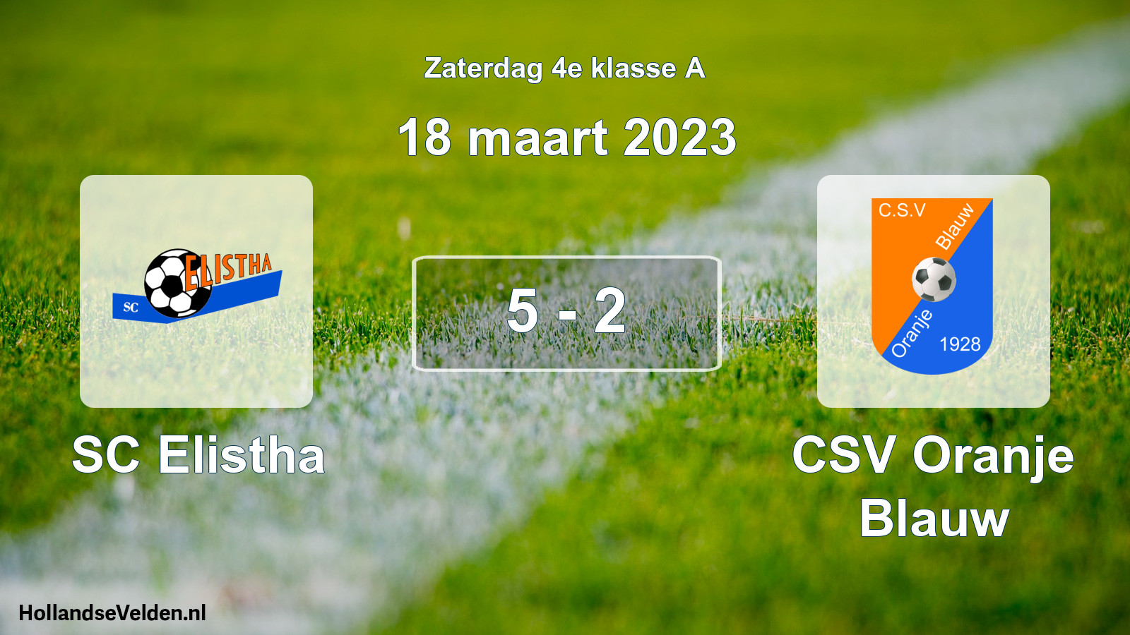 Total number of matches played: SC Elistha - CSV Oranje Blauw 5 - 2 (18 March 2023)