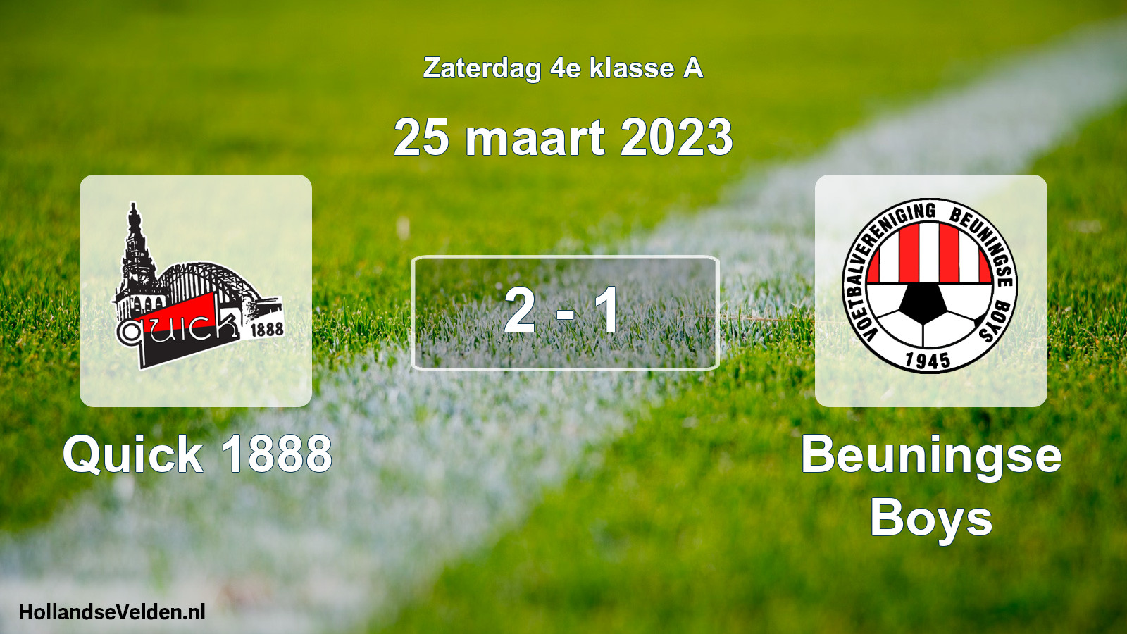 Total number of matches played: Quick 1888 - Beuningse Boys 2 - 1 (25 March 2023)