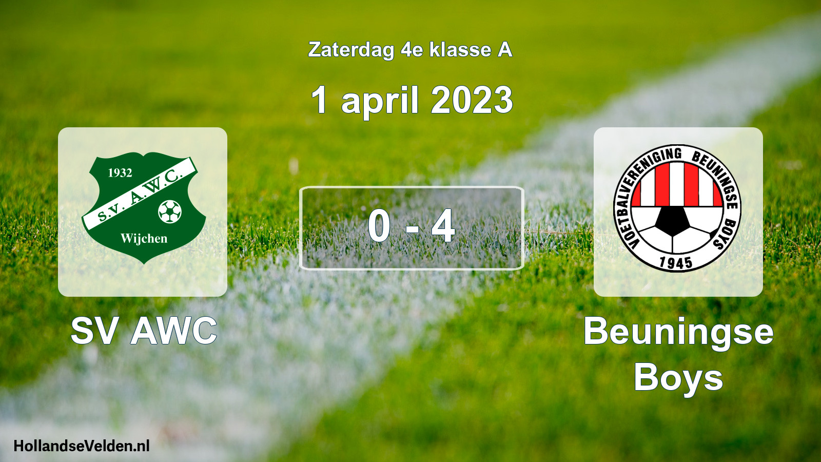 Total number of matches played: SV AWC - Beuningse Boys 0 - 4 (1 April 2023)